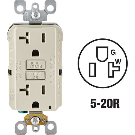 Leviton SmartLockPro Self-Test Tamper Resistant 20A GFCI Outlet - Pack of 2 Indoor & Outdoor Use, NEC-Compliant