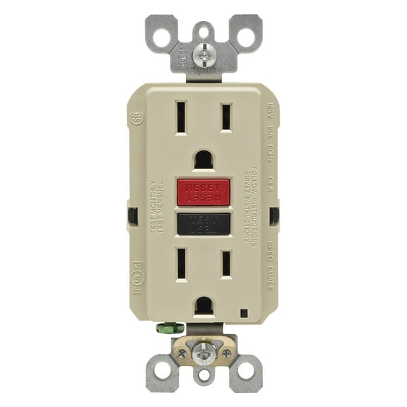Leviton R71-GFNT1-0RI 15 Amp Ivory SmartlockPro Self-Test GFCI