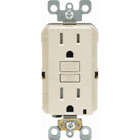 Leviton Tamper-Resistant GFCI Receptacle in Almond — UL Listed for US Residential Electrical Code Compliance, Drop-in NEC-Standard Wiring