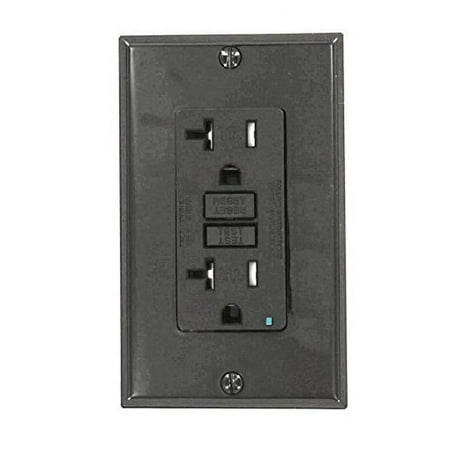 Leviton GFTR2-E SmartlockPro Self-Test GFCI Receptacle, Tamper Resistant, 20A, Black