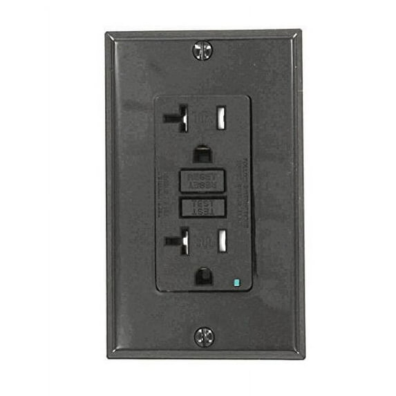 Leviton GFTR2-E SmartlockPro Self-Test GFCI Receptacle, Tamper Resistant, 20A, Black