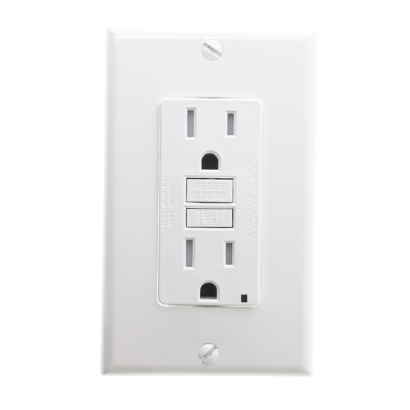 Leviton GFTR1-W SmarTest Self-Test SmartlockPro Slim GFCI Tamper-Resistant Receptacle with LED Indicator, 15-Amp, White
