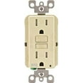 thumbnail image 1 of Leviton Smartlockpro Weather & Tamper-Resistant Duplex Gfci Receptacle With Led, Ivory, Nema 5-15R, 125 Volts, 15 Amps, 1 of 3