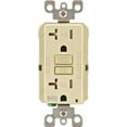 thumbnail image 1 of Leviton Smartlockpro Weather & Tamper-Resistant Duplex Gfci Receptacle With Led, Ivory, Nema 5-20R, 125 Volts, 20 Amps, 1 of 4