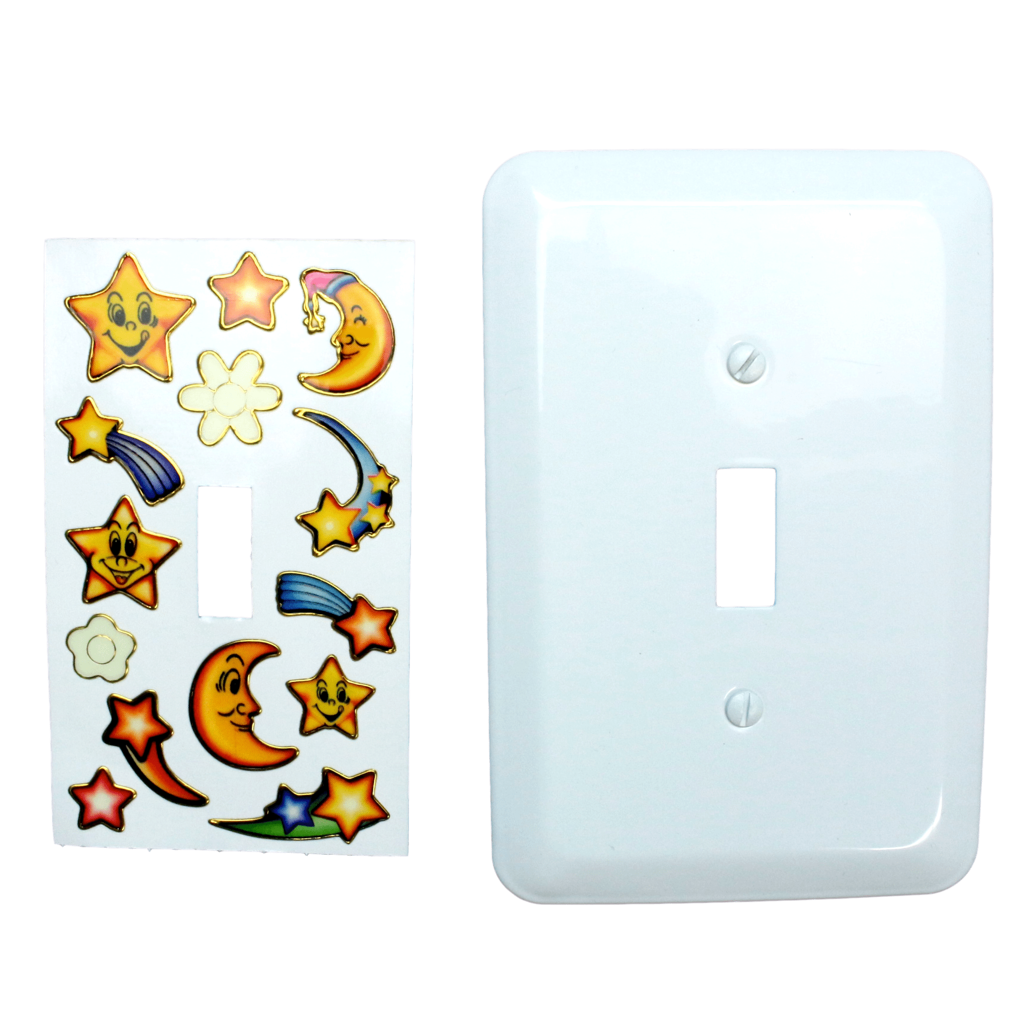 Leviton Star & Moon Stickers White Wall Plate Switch Cover 89001-STK ...