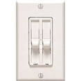 thumbnail image 1 of Leviton Sureslide Dual Fan Dimmer, 120 Volt, Single Pole, White, 1 of 1