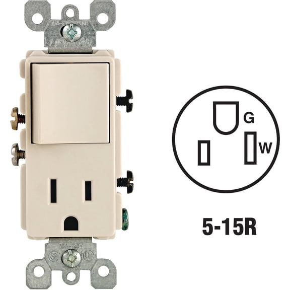 Leviton Switch & Outlet Combination - Pack of 2 Home & Garage Storage, Stackable Design