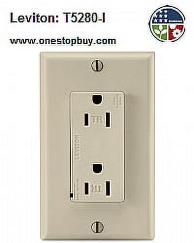 Ivory Tamper Resistant Duplex Surge Receptacle with Wall Plate