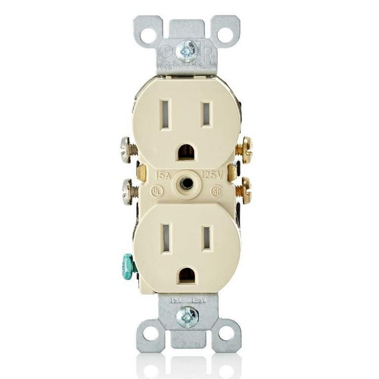 Leviton 15 Amp Tamper Resistant Duplex Outlet, Ivory (10-Pack) Leviton 15 Amp Tamper Resistant Duplex Outlet, Ivory (10-Pack)