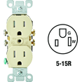 thumbnail image 1 of Leviton T5320 15A 125V Duplex Receptacle in Ivory — 15A 125V — UL Listed for US Residential Electrical Code Compliance, Drop-in NEC-Standard Wiring, 1 of 2