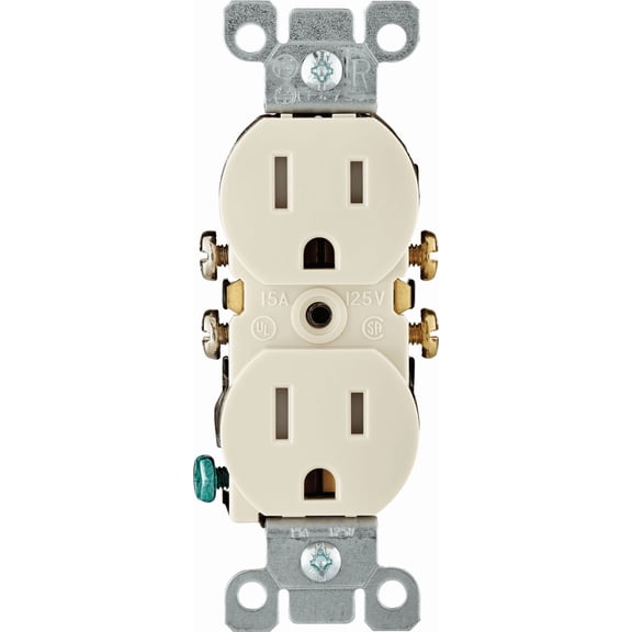 Leviton 15A Duplex Receptacle UL Listed for US Residential Electrical Code Compliance, Drop-in NEC-Standard Wiring