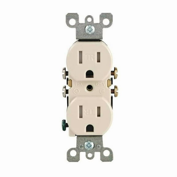 Leviton Duplex Outlet Receptacle - Impact-Resistant, Tamper-Resistant - 15A, Multicolor