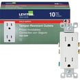 thumbnail image 1 of Leviton 206-T5325-Gy 15a 125v Gray Decora Tamper-Resistant Duplex Receptacle, 1 of 4