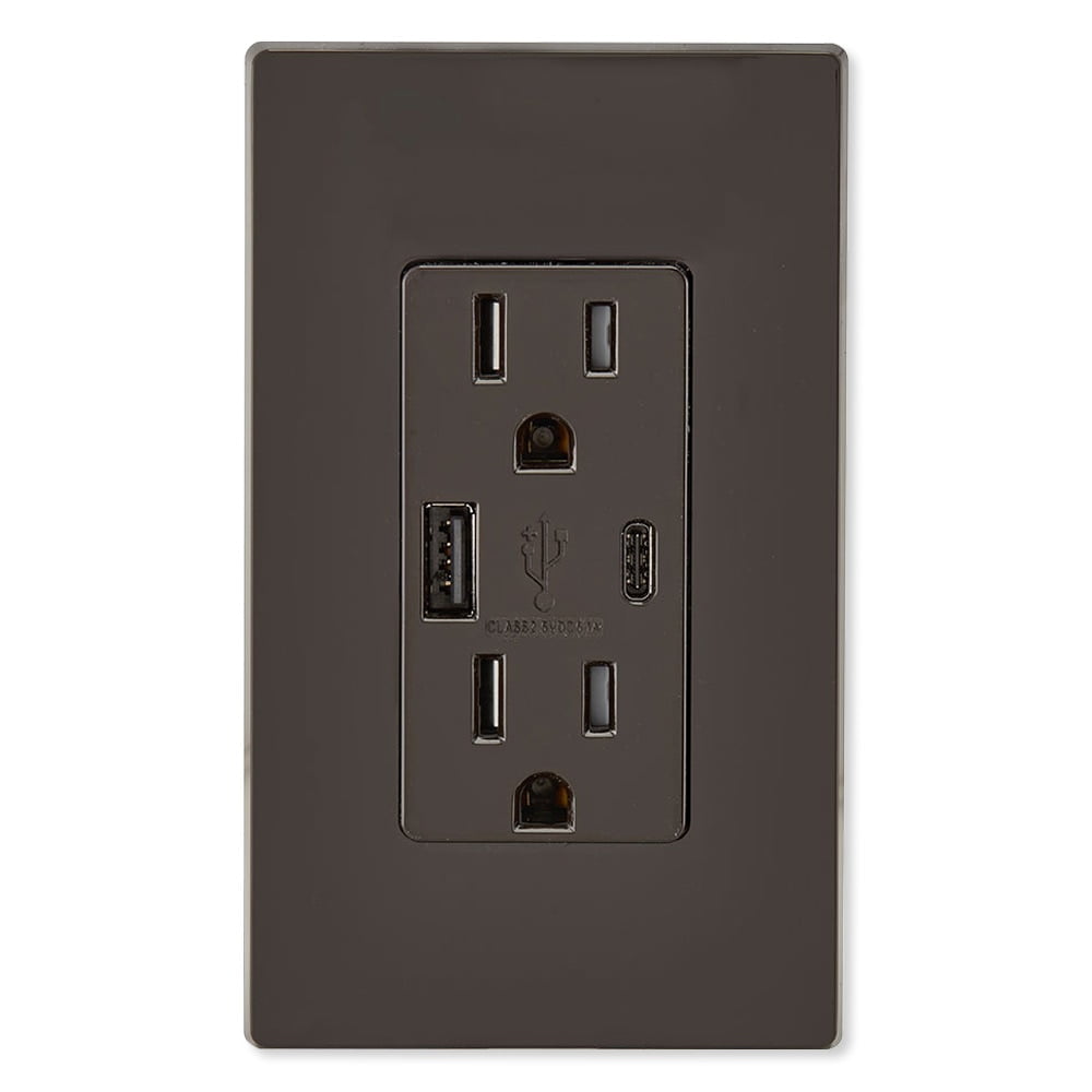 Leviton Brown Tamper-Resistant USB Wall Outlet Charger
