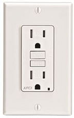 White 15 Amp Tamper-Resistant AFCI Outlet with LED Indicator