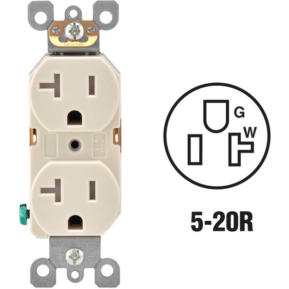 Leviton Tamper Resistant Residential Grade Duplex Outlet - Single Pack
