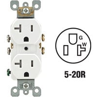 White Tamper Resistant Duplex Outlet with Wall Plate