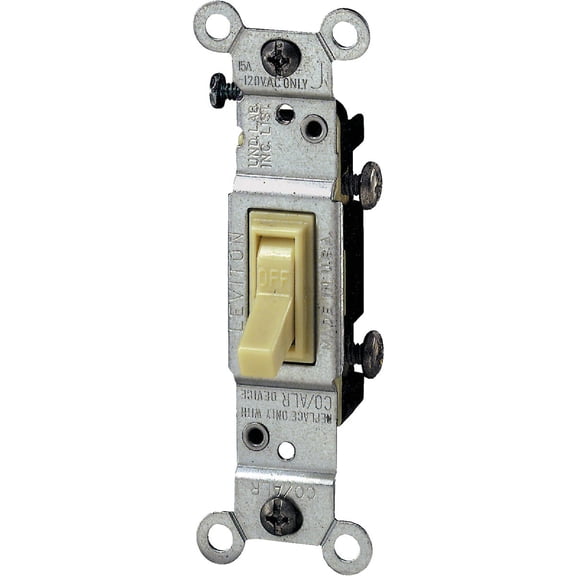 Leviton Toggle Single Pole Grounded Switch - Pack of 4 Indoor & Outdoor Use, NEC-Compliant