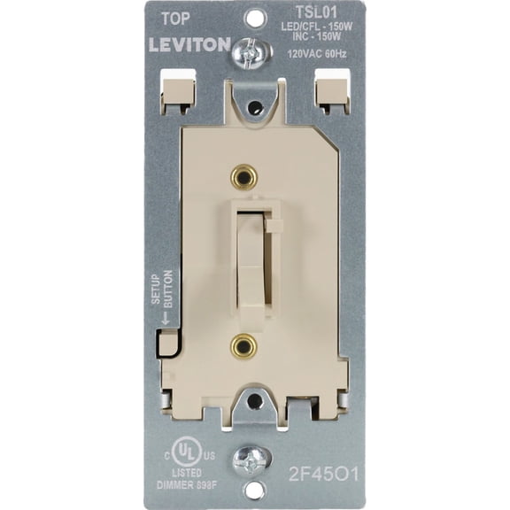 Leviton Toggle Slide Dimmer Switch - Pack of 4 Indoor & Outdoor Use, NEC-Compliant