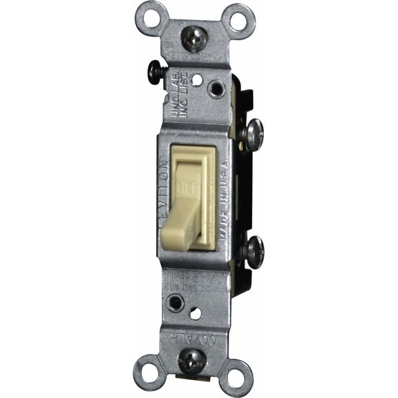 Leviton 15A Toggle Switch in Ivory  UL Listed for US Residential Electrical Code Compliance, Drop-in NEC-Standard Wiring