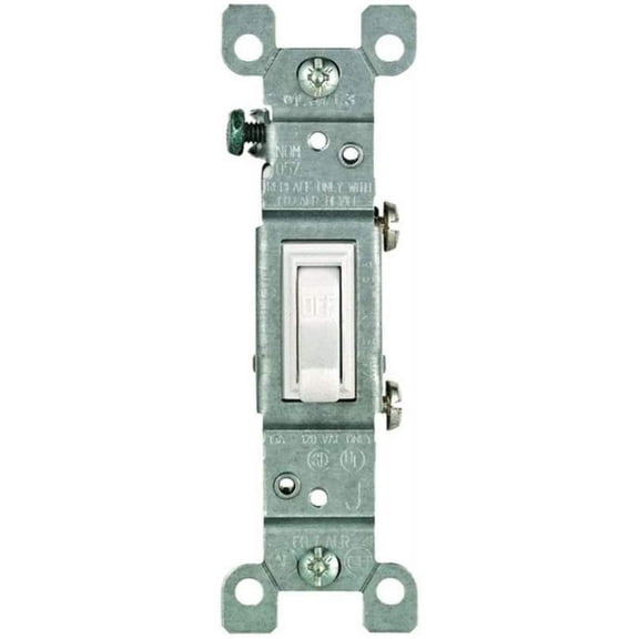 Leviton Toggle Switch Single Pole Co/Alr 15 Amp White Csa Boxed