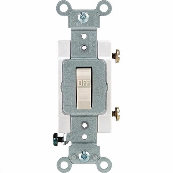 Leviton Toggle Switch Single Pole Residential 20 Amp 120 V Light Almond CSA Boxed