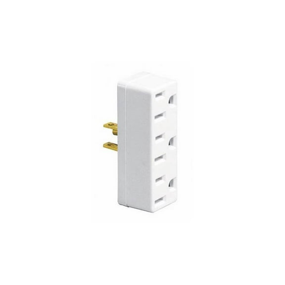 Leviton Triple Tap Outlet Adapter - 15A 125V, 3-Outlet, White