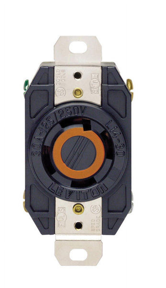 Leviton V-O-Max 30 amps 125/250 volt Black Outlet L14-30R 1 pk