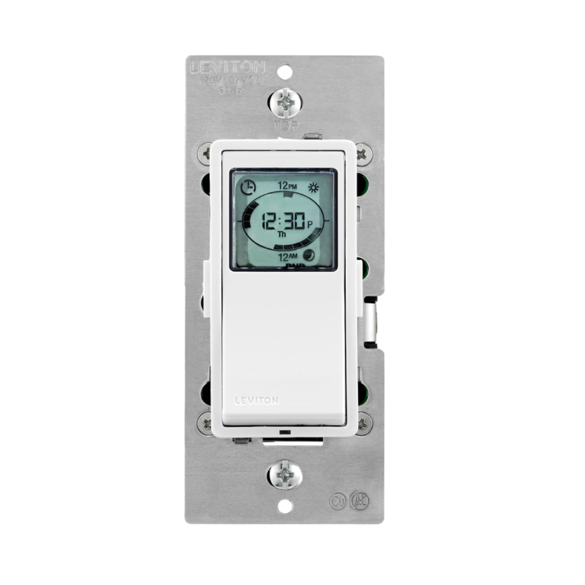 White Digital In-Wall Programmable Timer Switch