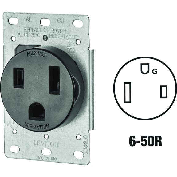 Leviton Duplex Receptacle UL Listed for US Residential Electrical Code Compliance, Drop-in NEC-Standard Wiring