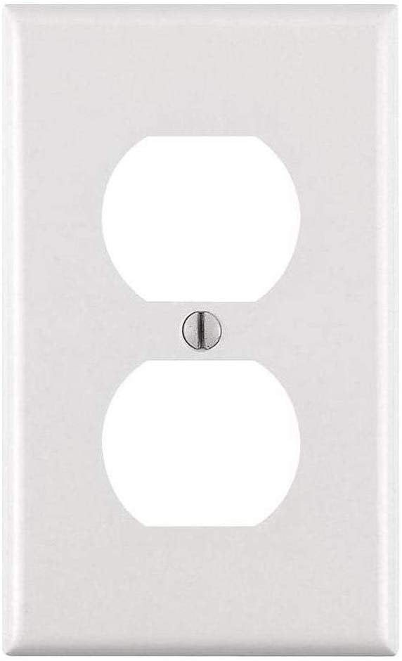 Leviton White Standard Thermoset 1-Gang Duplex Outlet Wall Plate