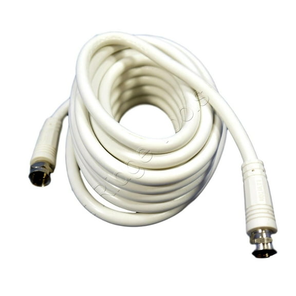 Leviton C5851-12W 12-Foot Coaxial Video Cable, Silver Plug Ends, F-Type RG59, White