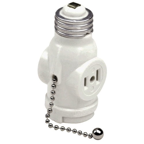 Leviton 1406-W SOCKET ADAPTER W/ CH