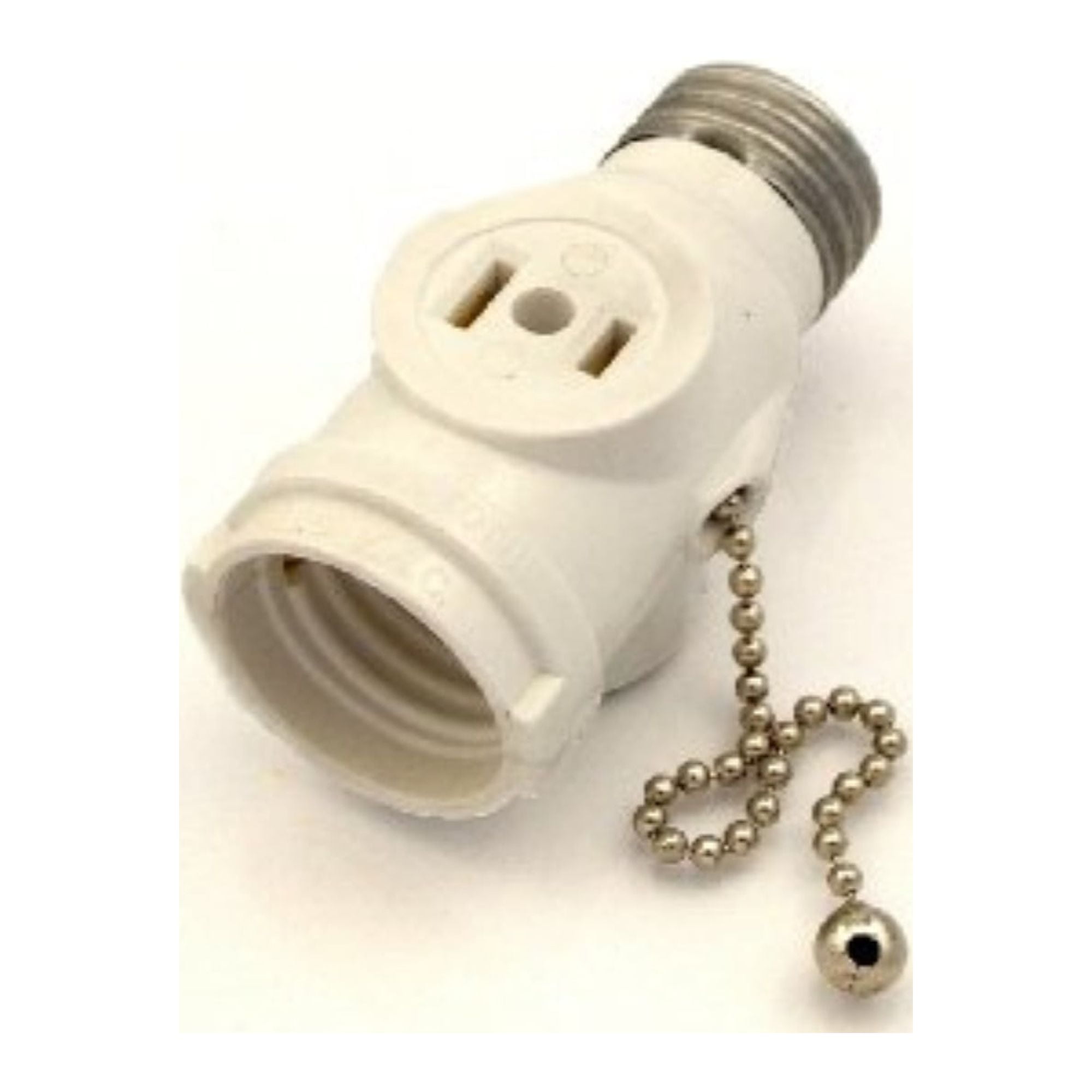 Leviton White 2 Outlet Lamp Socket & Pull Chain L121406W