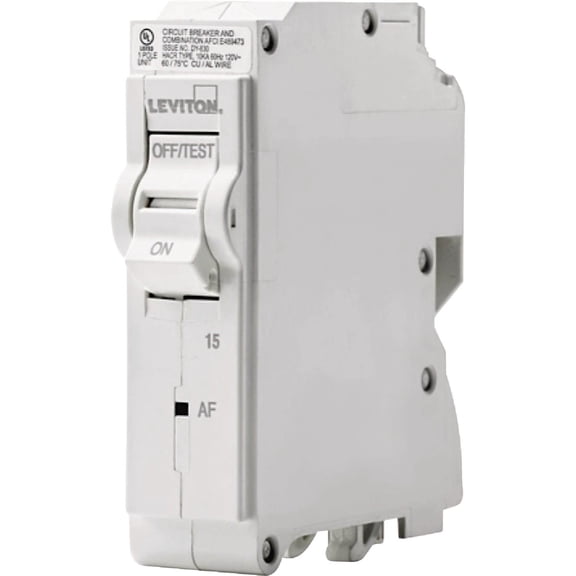 Leviton White Arc Fault Breaker - Pack of 6 Indoor & Outdoor Use, NEC-Compliant