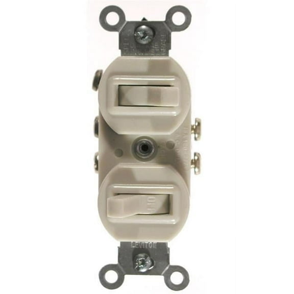 Leviton White Commercial Grade 3-Way AC Combination Switch Toggle White Commercial Grade 3-Way AC Combination Switch Toggle