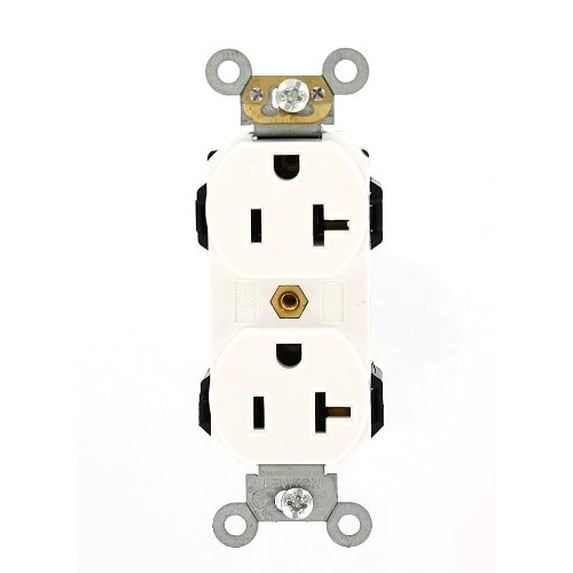 Leviton White LEV-LOK INDUSTRIAL Receptacle Duplex Outlet 20A M5362-SW Boxed