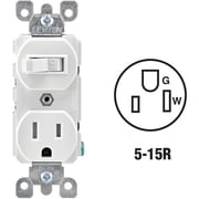 Leviton White Tamper Resistant Toggle Light Switch Outlet Receptacle 15A T5225-W