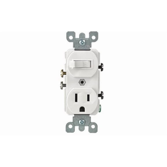 Leviton White Tamper Resistant Toggle Light Switch Outlet Receptacle 15A T5225-W