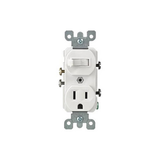 Leviton White Tamper Resistant Toggle Light Switch Outlet Receptacle 15A T5225-W