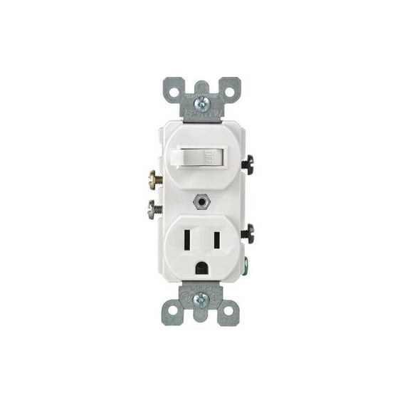 Leviton White Tamper Resistant Toggle Light Switch Outlet Receptacle 15A T5225-W