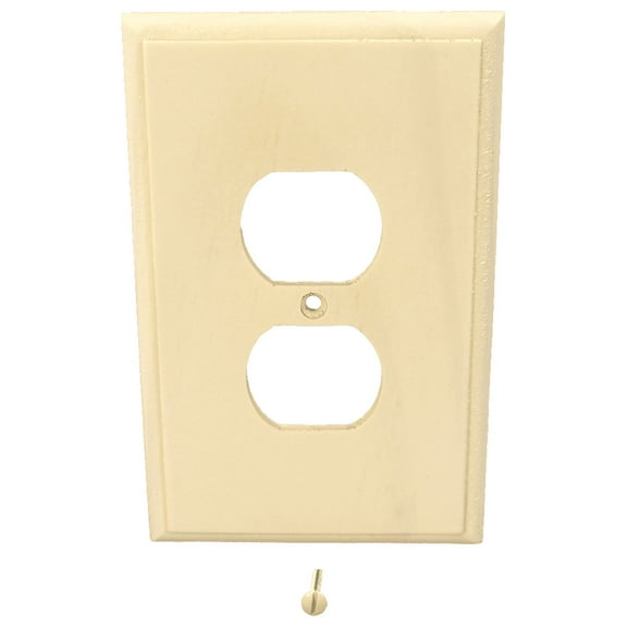 Leviton White Wash Wood Receptacle Wallplate Duplex Outlet Cover 89203-WWP