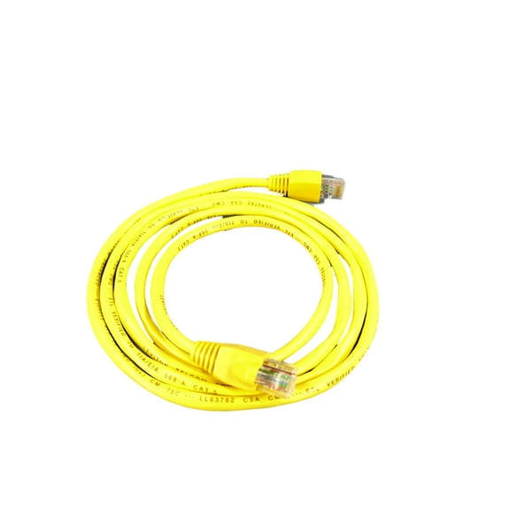 Leviton Yellow Cat 5 5 ft Ethernet LAN Patch Cord Network Cable Cat5 Yellow Boot 5G454-5Y