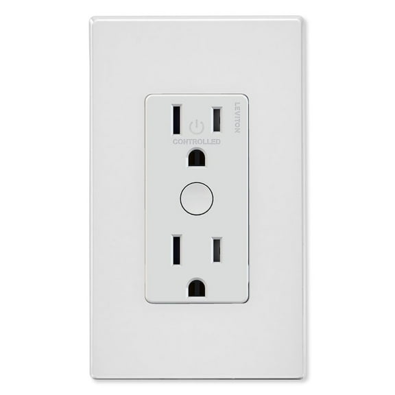 Leviton ZW15R-1BW Decora Smart Z-Wave Plus v2 Tamper-Resistant Outlet, Gen7