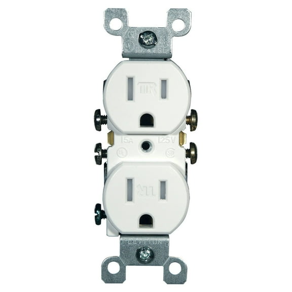 Leviton Floor Power Outlet - Tamper Resistant Duplex Receptacle - White