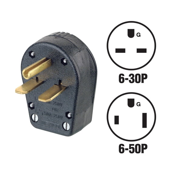 Leviton Electrical Outlet 30A 250V Black - 2 Piece Pack