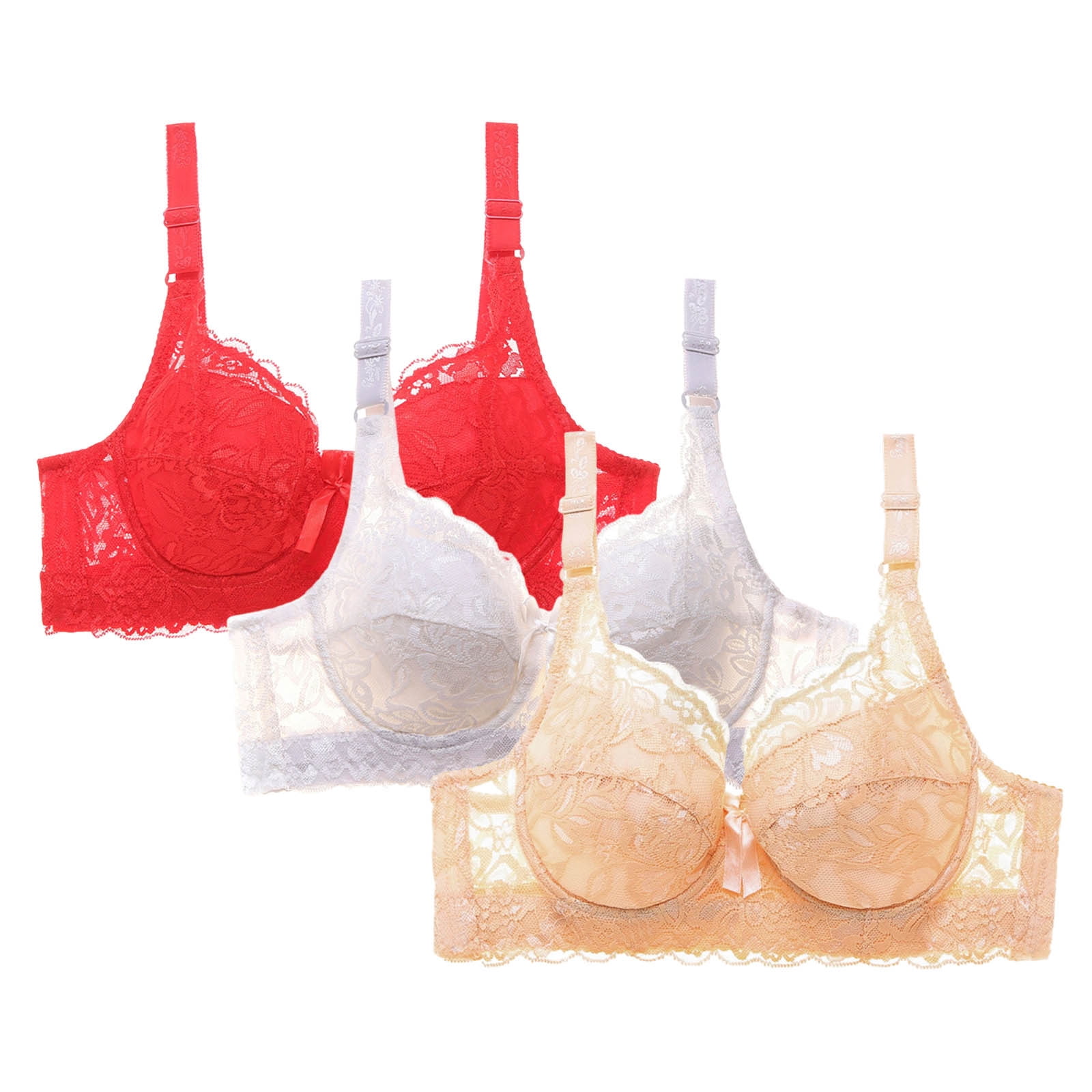 Levmjia 2PC Womens Bras Front Closure No Underwire Comfort Wireless ...