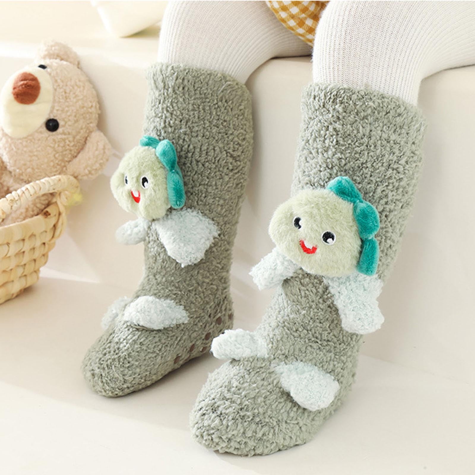 Levmjia Baby Boys Clothes Boy Girls Winter Slipper Socks Cute Knee High