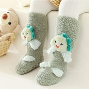 Levmjia Baby Boys Clothes Boy Girls Winter Slipper Socks Cute Knee High Socks Infants Toddlers Stockings Fleece Warm Sock