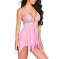 thumbnail image 1 of Levmjia Womens Lingerie Sets For Front Closure Lace V-Neck Mesh Sleepwear Lingerie, 1 of 3